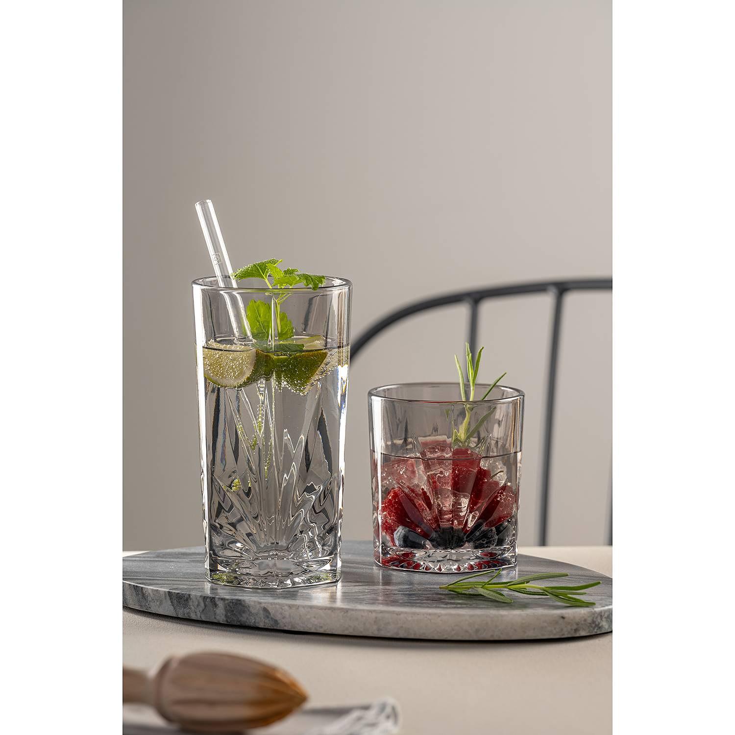 4x Trinkglas Capri Kristallglas Grau 0,15l 3