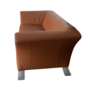 2x Sofa Leder Aluminium Orange 0