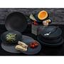 x12 Tafelservice Soft Touch BLACK Steinzeug Schwarz 2
