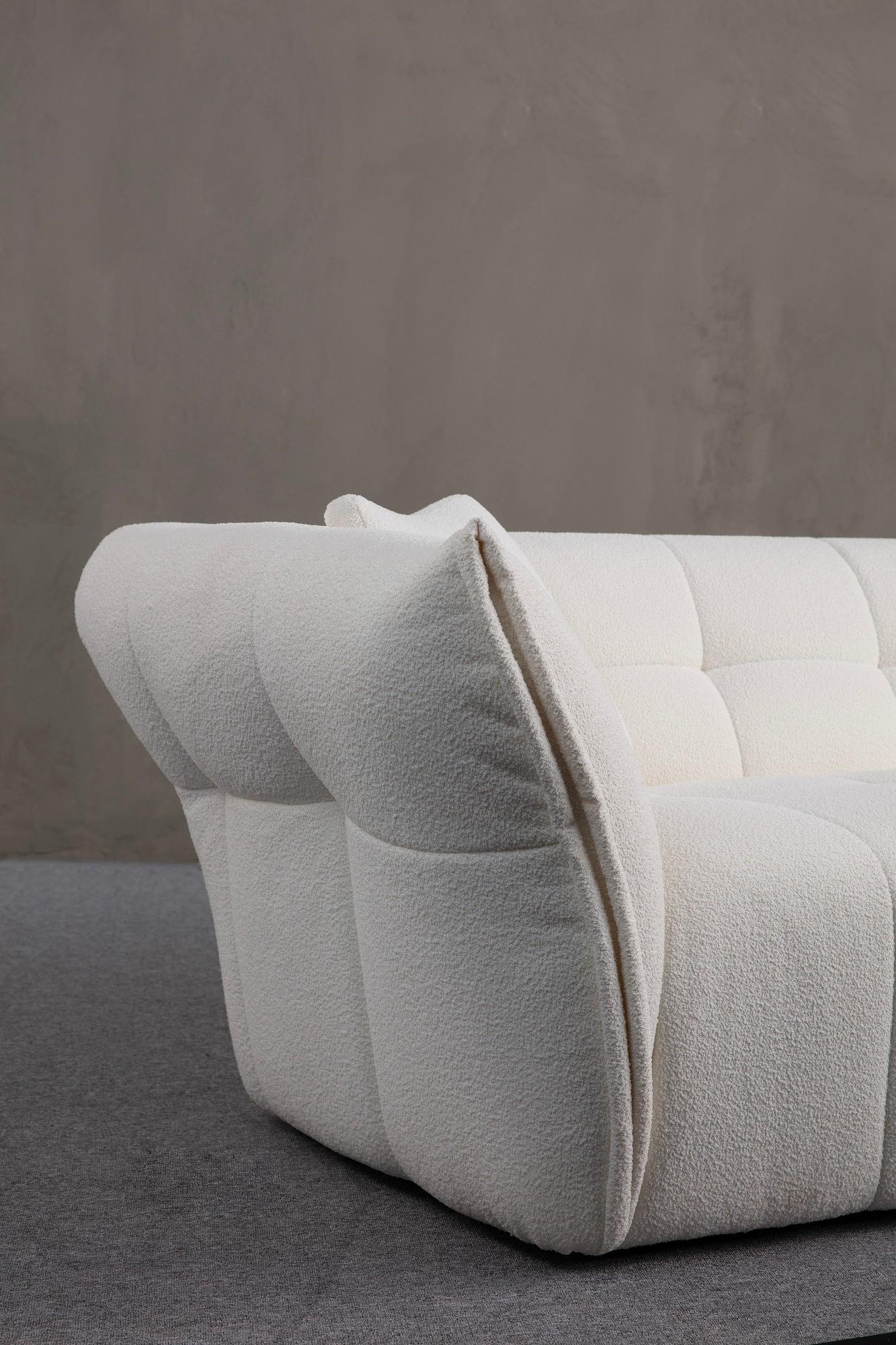 Boxer 3-Sitzer Sofa Weiß 4