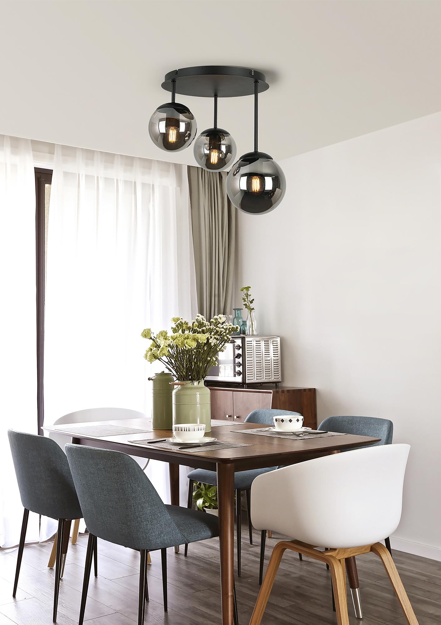 Susi Deckenleuchte Eisen Rauchglas Schwarz 2