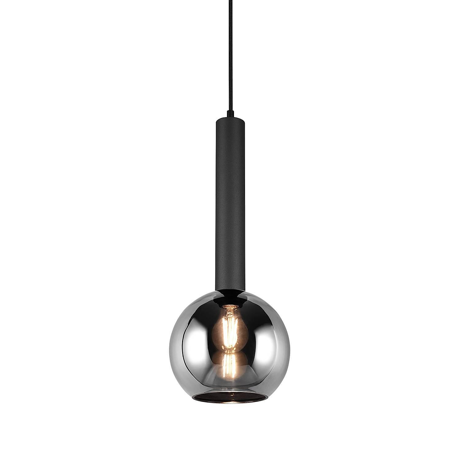 Pendelleuchte Clayton Rauchglas Schwarz 1