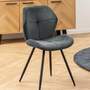 2x Upholstered chair metal fabric black grey 5