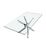 Dining table glass steel silver 6