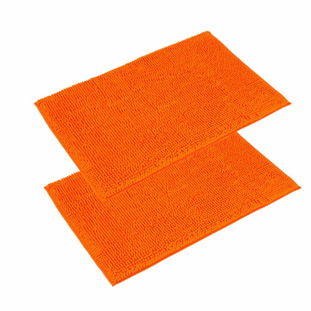 2x Microfaser Badematte Orange Öko-Tex Standard 100 0