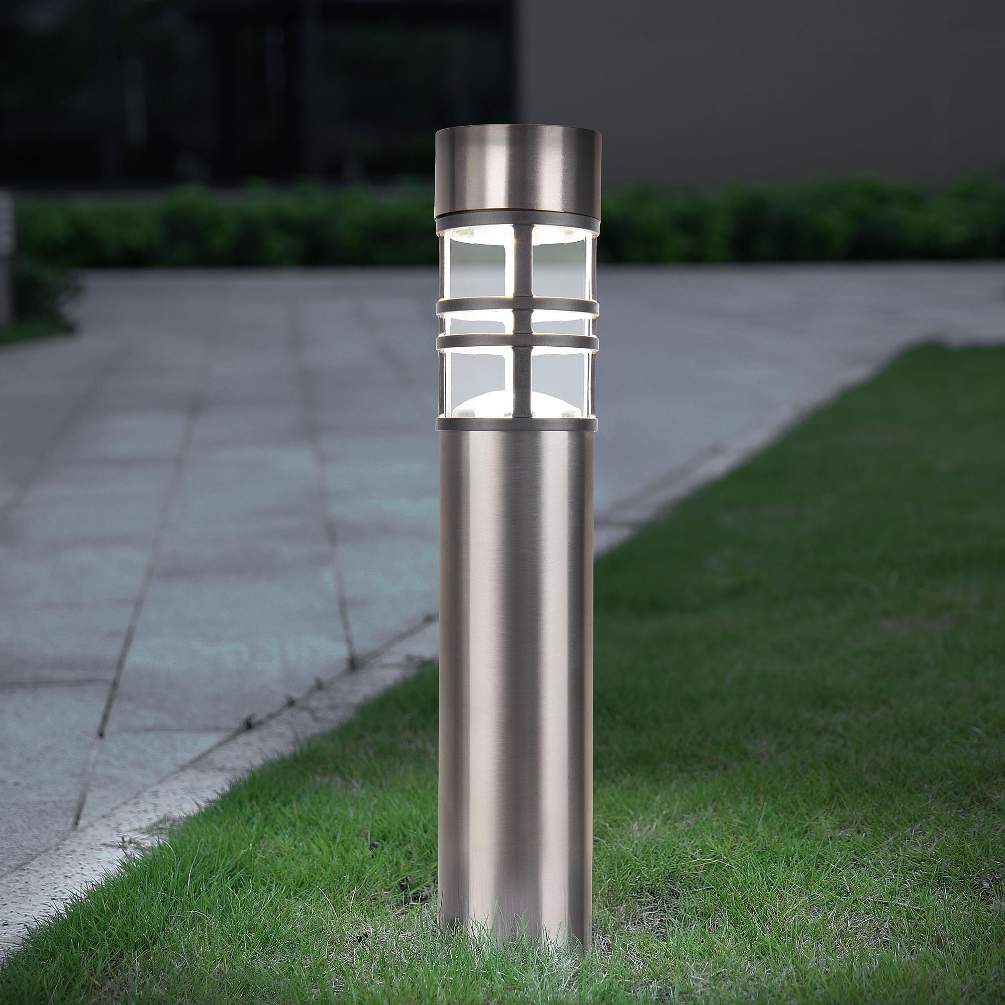 3x LED-Solar-Wegeleuchte Bobby Edelstahl Silber 3