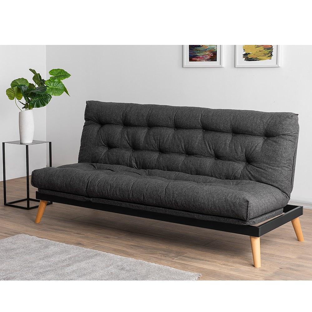 Saki Sleeper Sofa 3-Seater Dark Grey 2