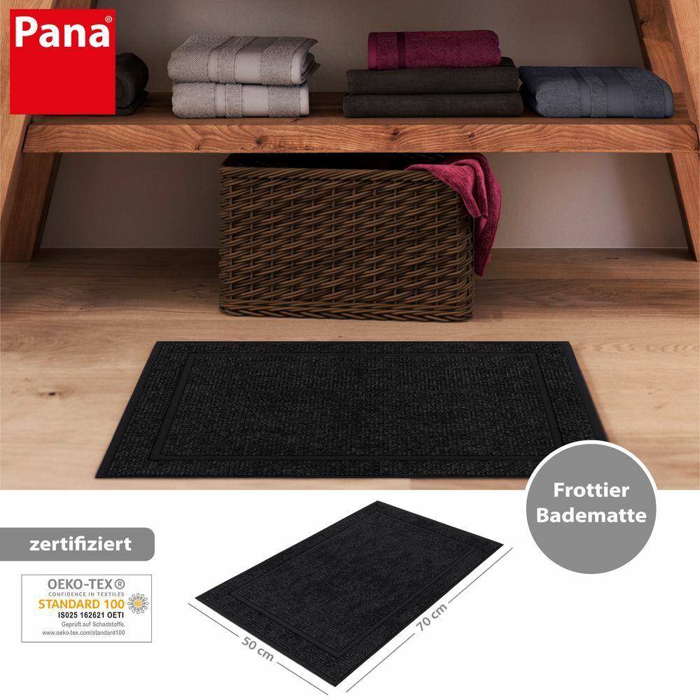 Badematte aus Baumwolle Anthrazit Öko-Tex Standard 100 2