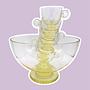Vintage Art Deco Bowle Set Glas Gelb 1930er Jahre 0