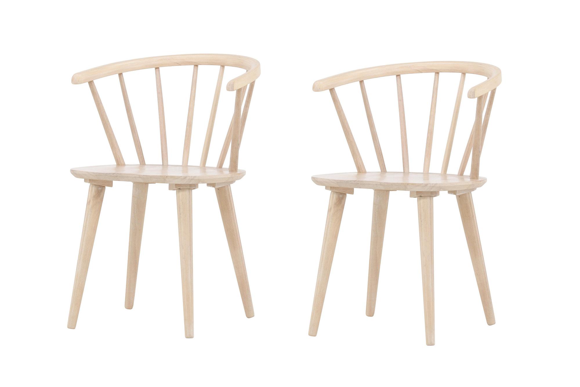 2x Bobby Esszimmerstuhl Kautschukbaum Beige 0