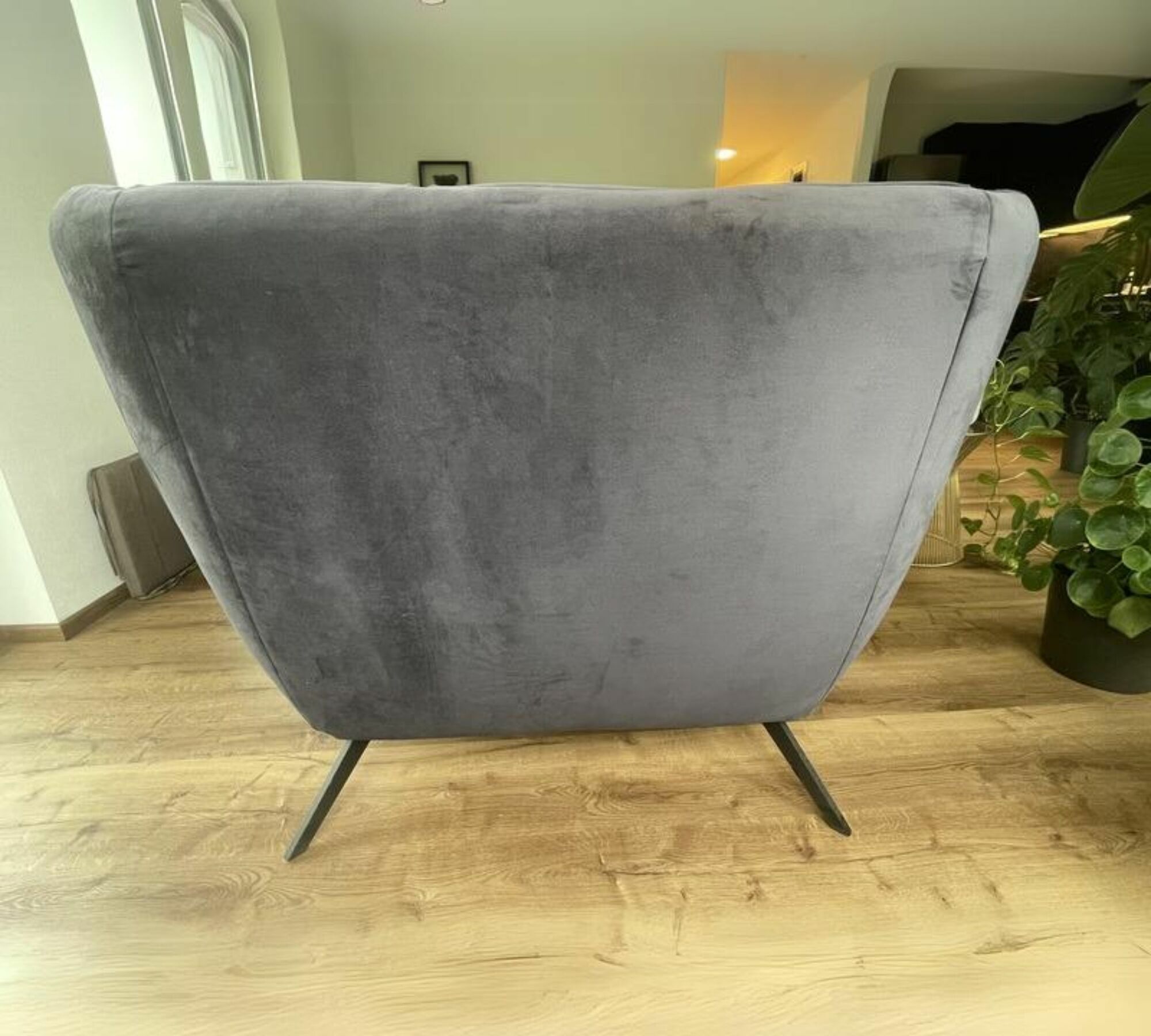 Loungesessel Samt Metall Schwarz 2