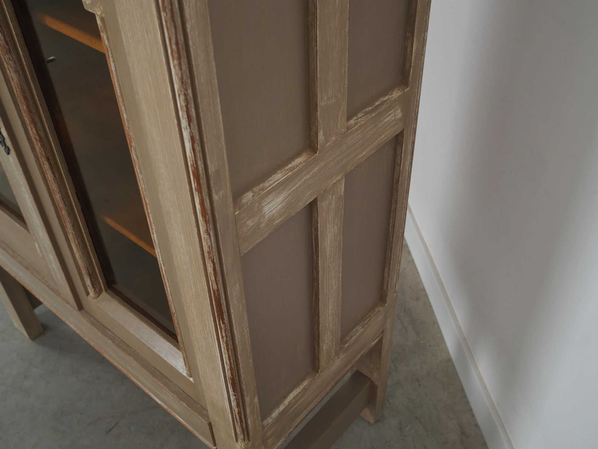 Vintage Display Cabinet Wood Grey 1960s  9