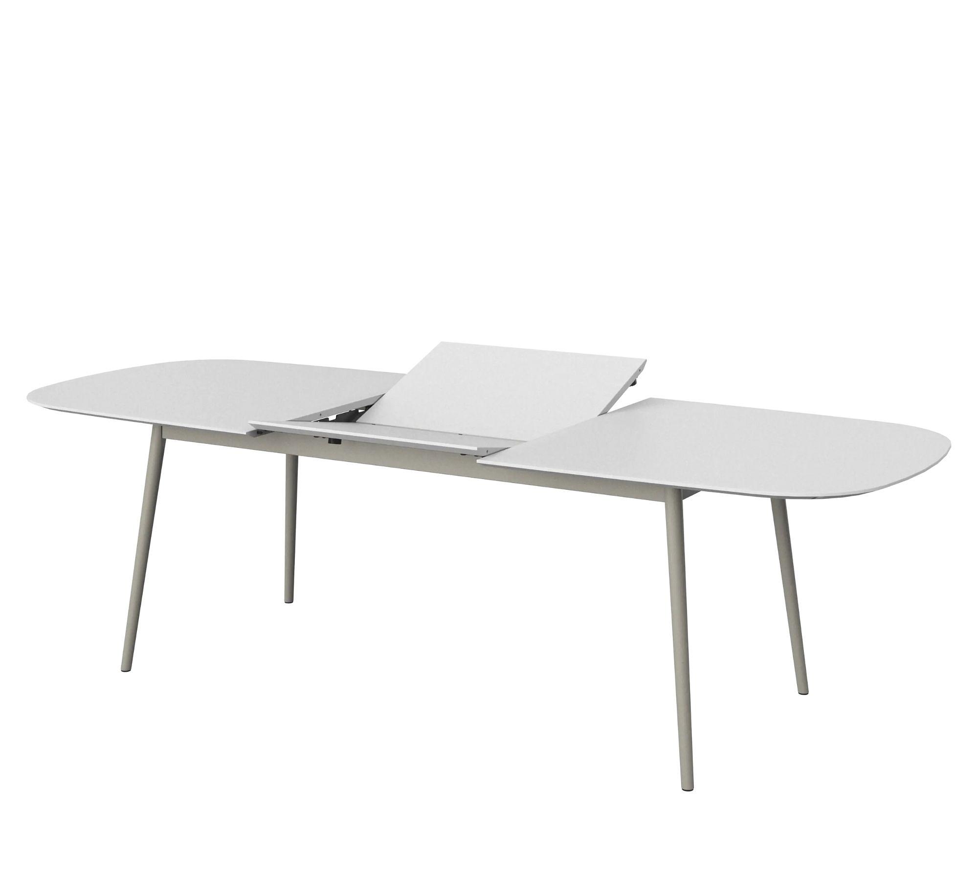 Kingston Esstisch mit Zusatztischplatte Mattweiß 2