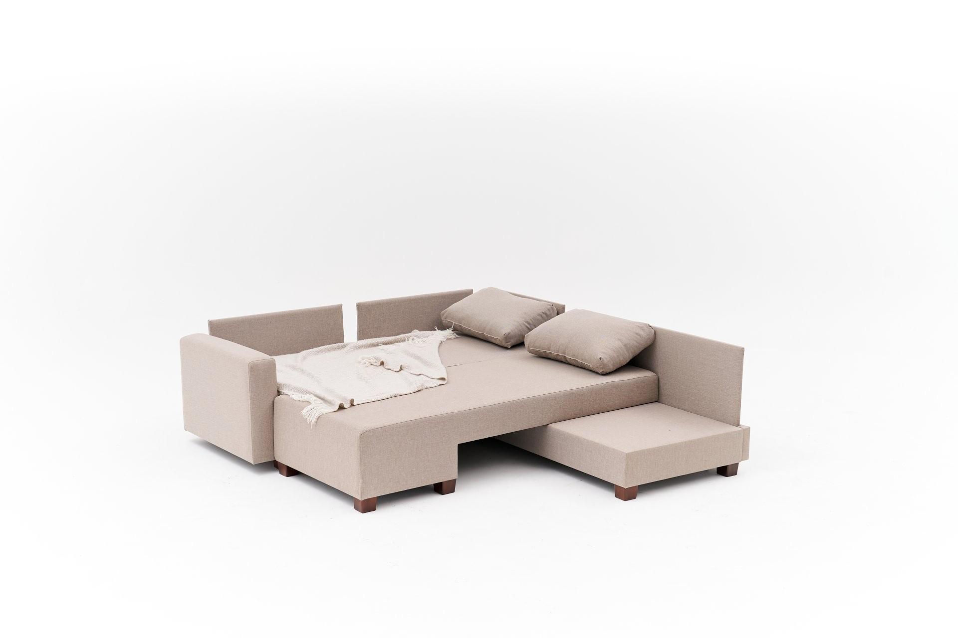 Aly  Schlafsofa Récamiere Rechts Baumwolle Beige 9