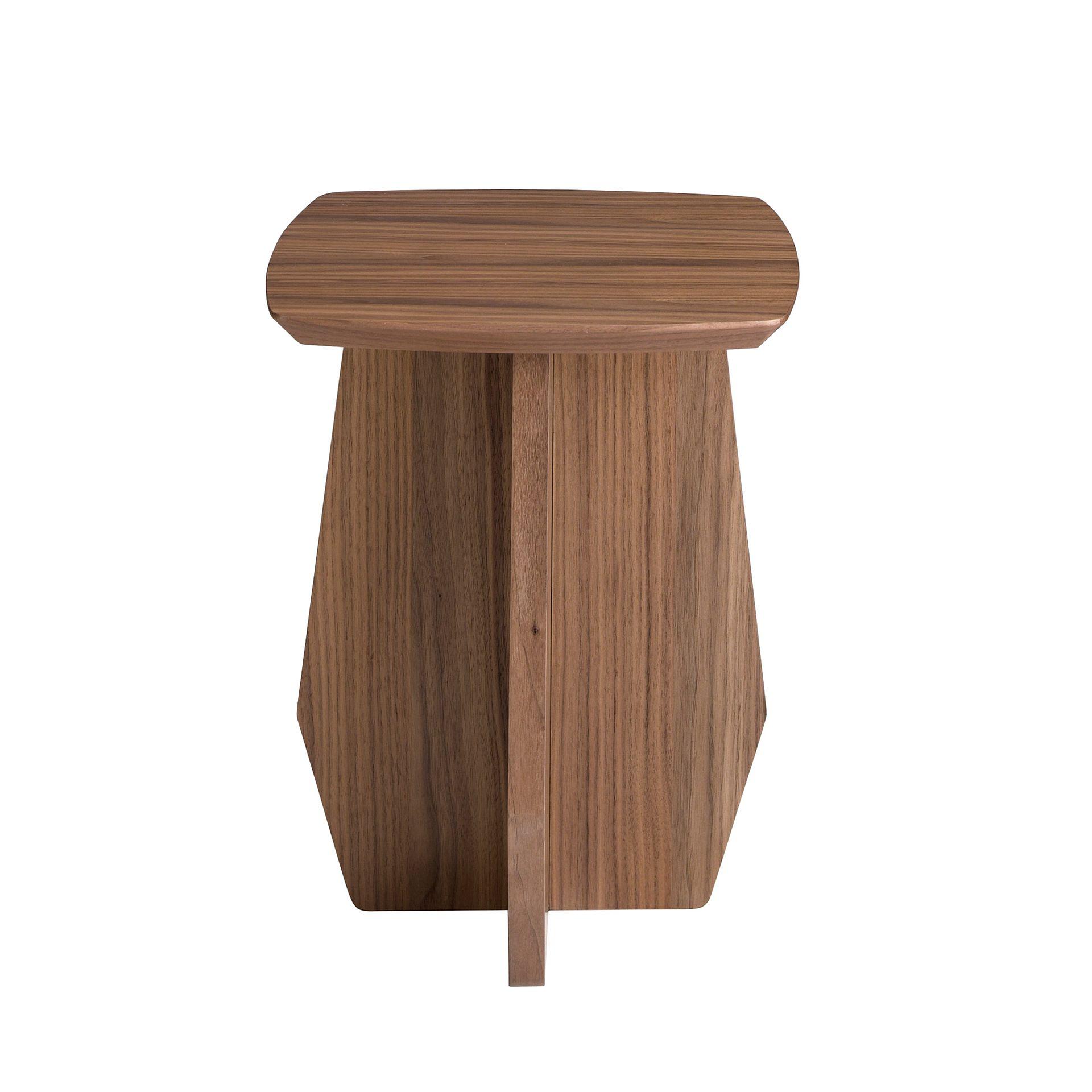 Side table walnut veneer brown 1