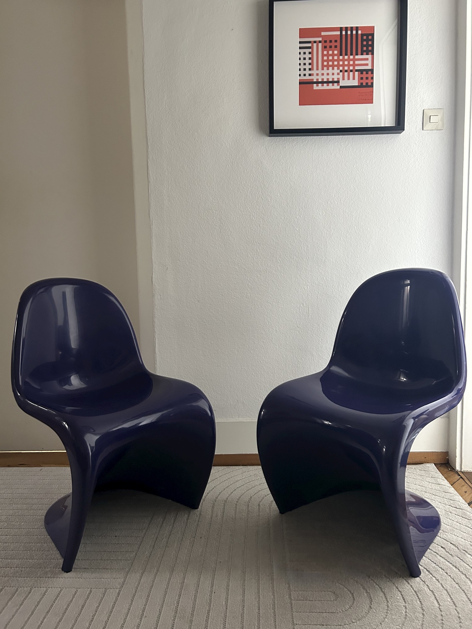 2x Panton Chair Kunststoff Violett 0