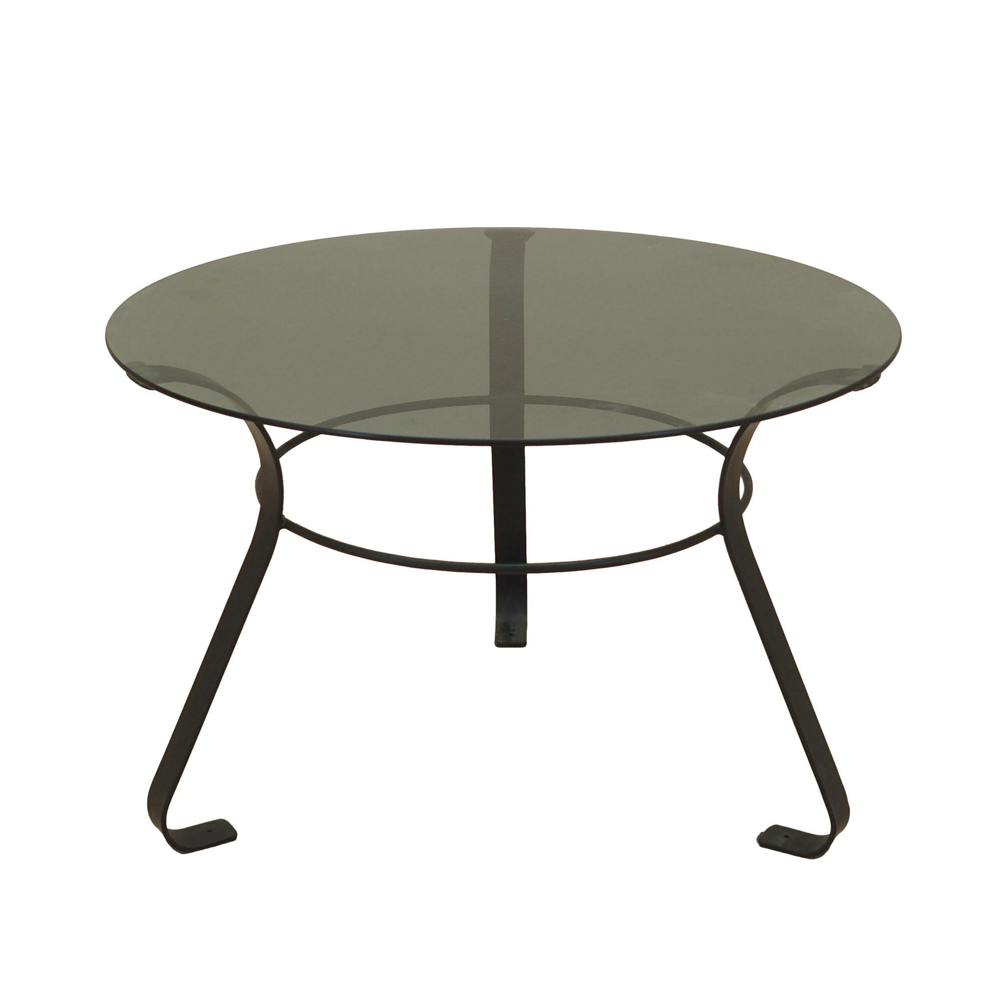 Vintage coffee table Glass Metal Grey 1970s 0