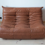 Togo Lounge Set 3-piece Pull-Up Leather Kentucky Brown 3