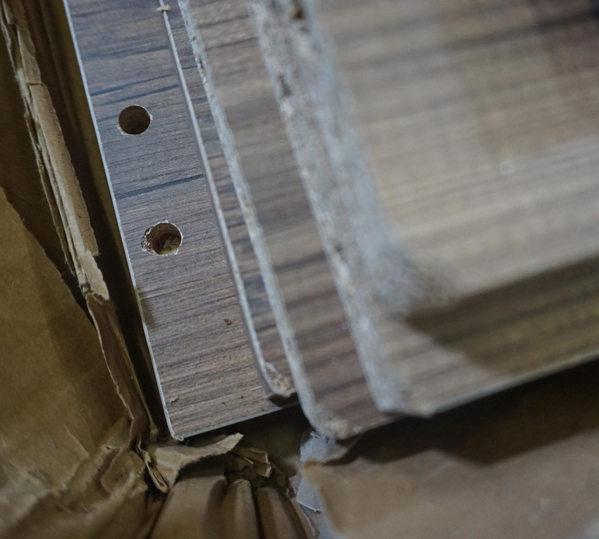 Milan Sideboard Walnut Brown Marble Effect White 160cm 8