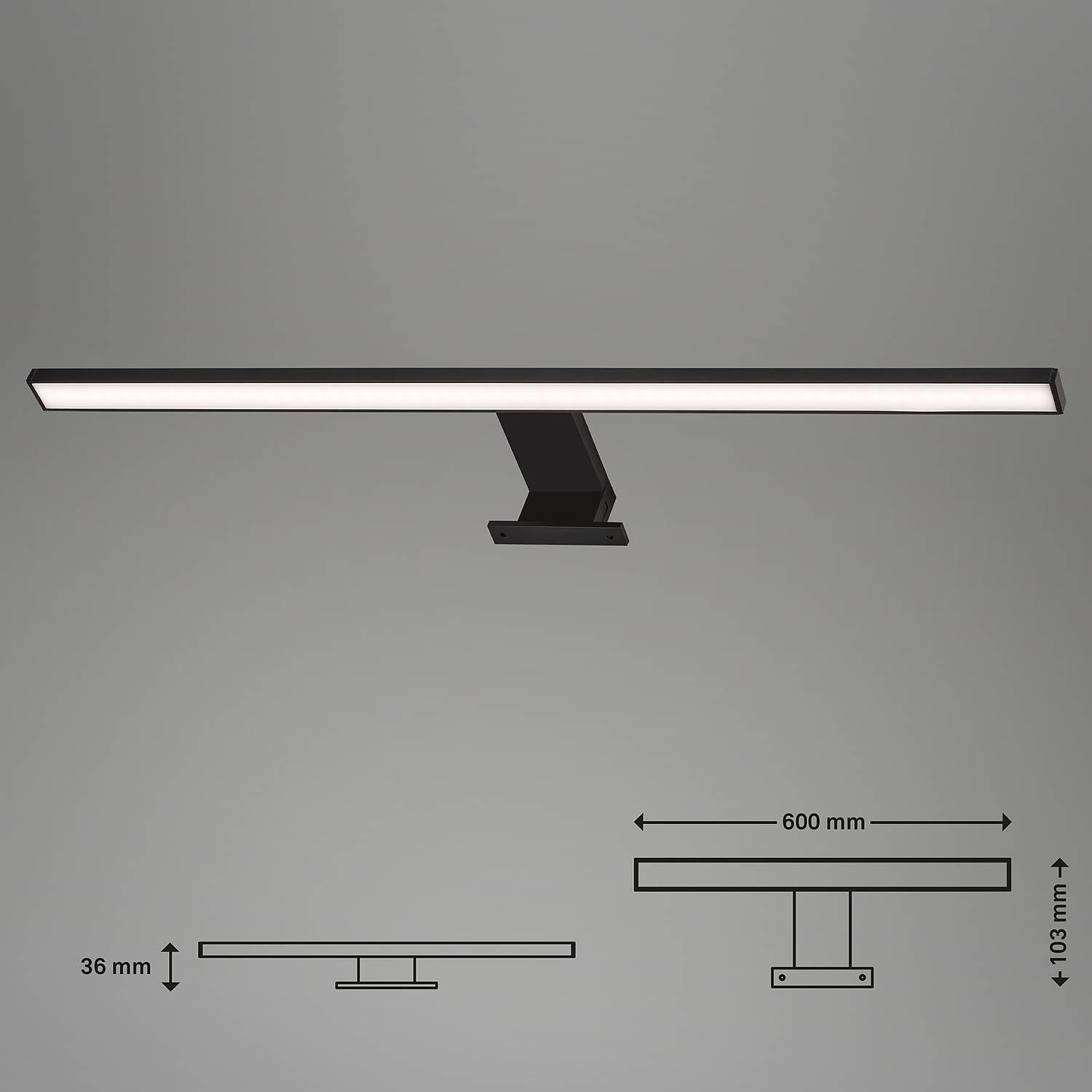 LED-Badleuchte Dun Polycarbonat Eisen Breite: 60 cm 3