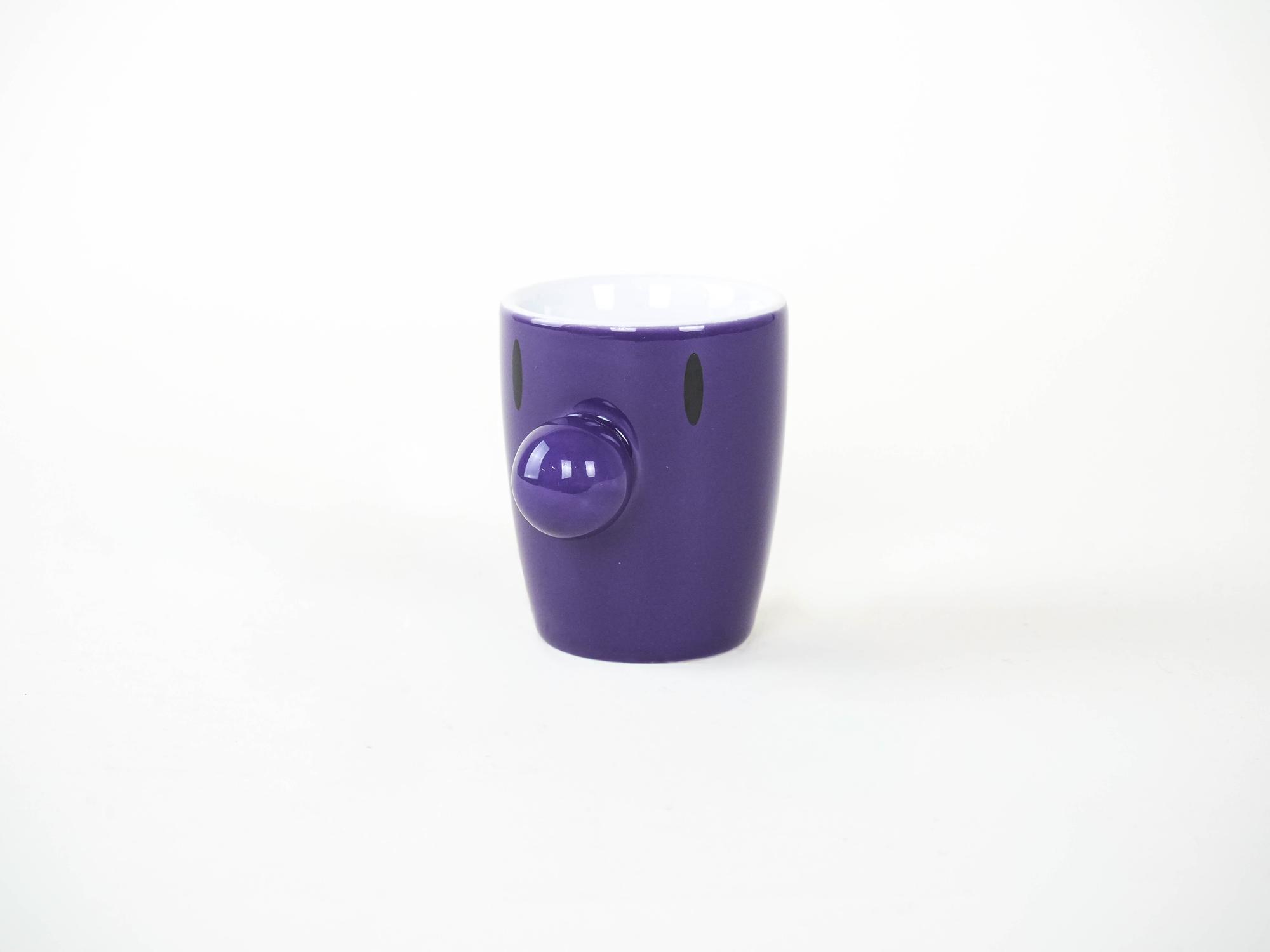 Purple porcelain cup 1970s HOPTIMIST 2