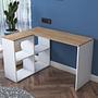 Corner desk with storage White Brown 5