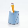 Stiftehalter 100% Recyceltes Leder Blau 2