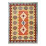 Short pile rug Kilim Virgin wool Red Yellow 0