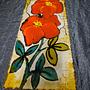 Vintage Wandfliese Keramik Blume Rot 1