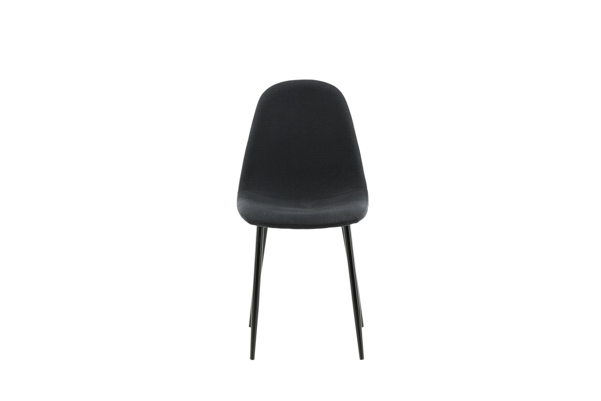 2x Polar Esszimmerstuhl-Set Schwarye Beine Stoff Schwarz 1