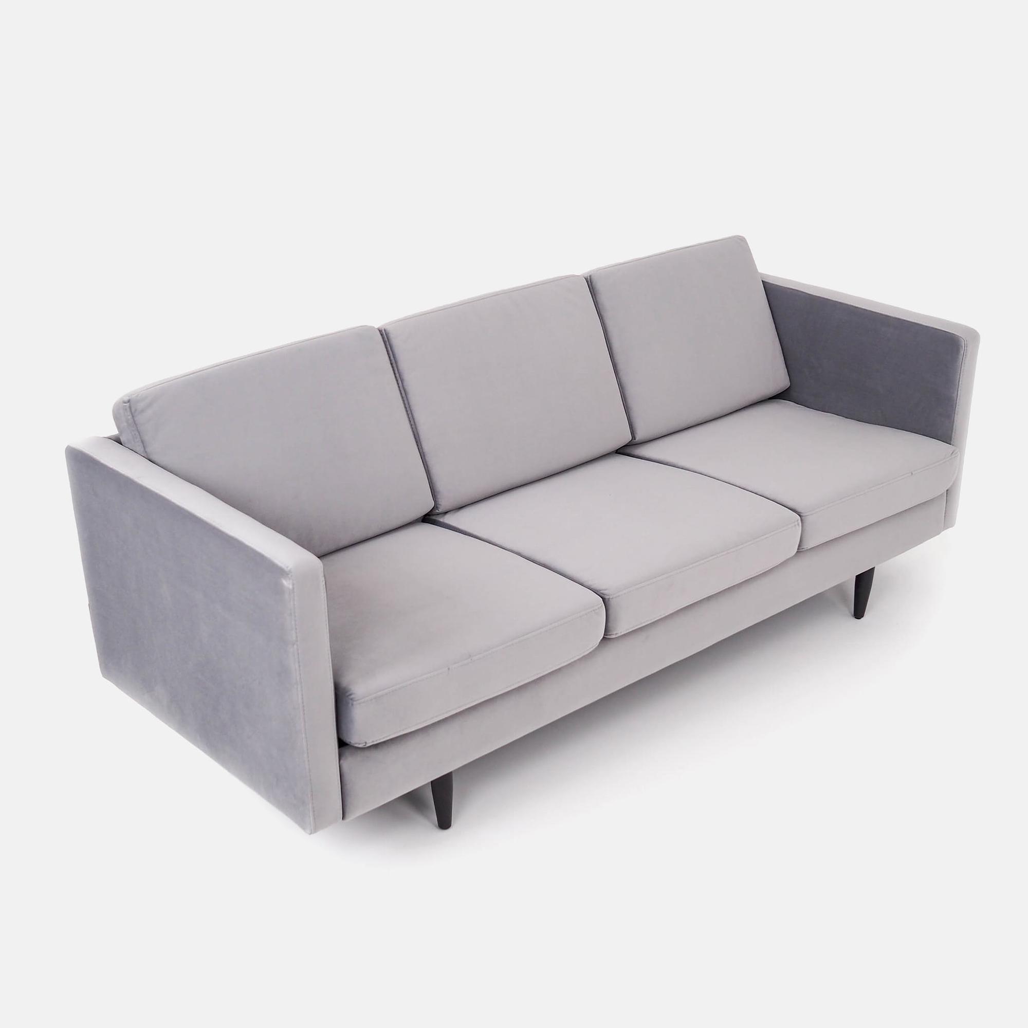 Alta Sofa 3-Sitzer Velour Silber 3