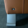 2x Sofa Leder Aluminium Orange 1