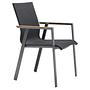 Soul Stuhl Stapelbar Aluminium mit Teak-Armlehne Anthrazit 0