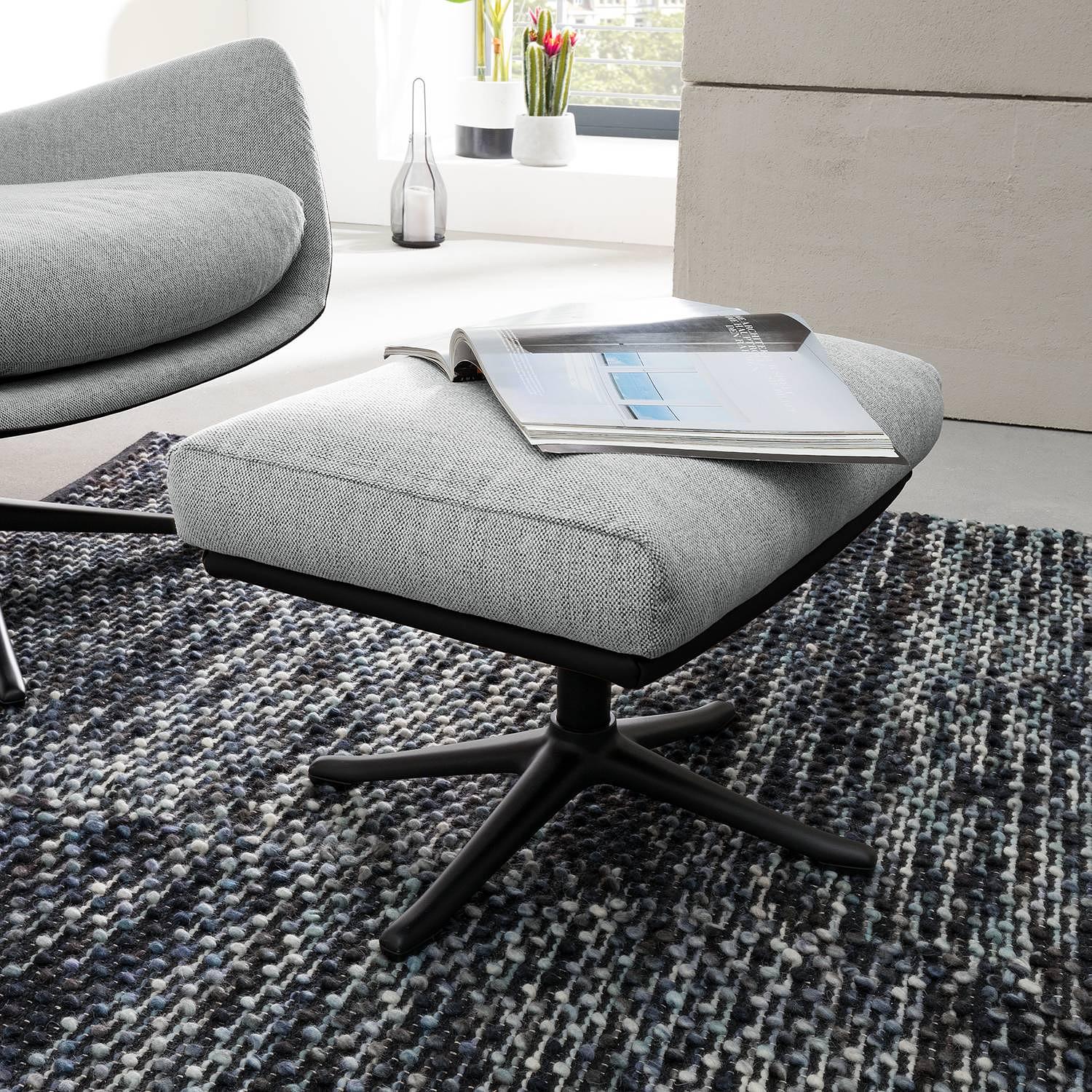 Hocker Hepburn mit Kreuzfuß Hellgrau 3