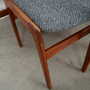 6x Vintage Stuhl Teakholz Textil Braun 1960er Jahre 3
