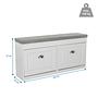 Estha I Shoe cabinet Bench with seat cushion Wood White Gray 4