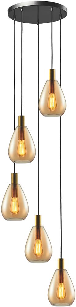 Lampada a sospensione vetro ambra 0