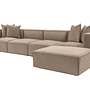 Emma Sofa 4-Sitzer & Fußhocker Cappuccino 1