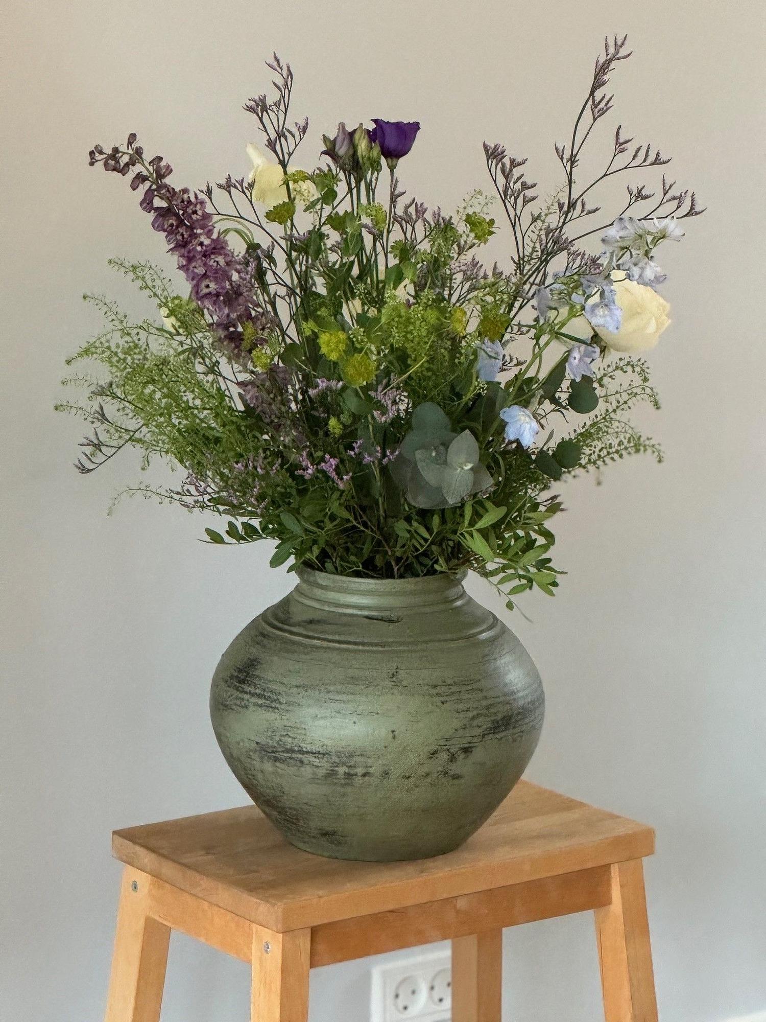 Handmade pot ceramic green 4