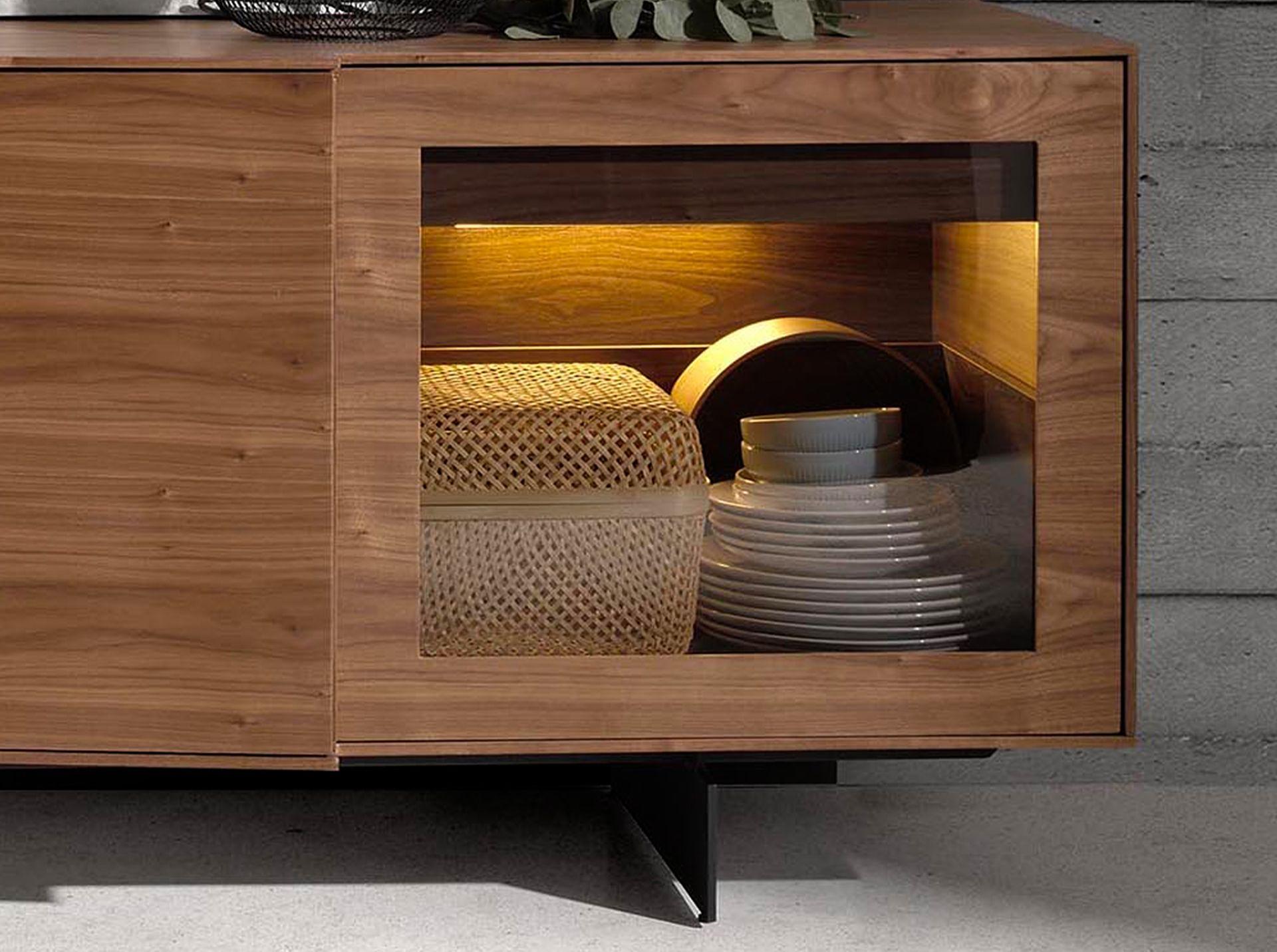 Sideboard 3218 con illuminazione interna marrone 4