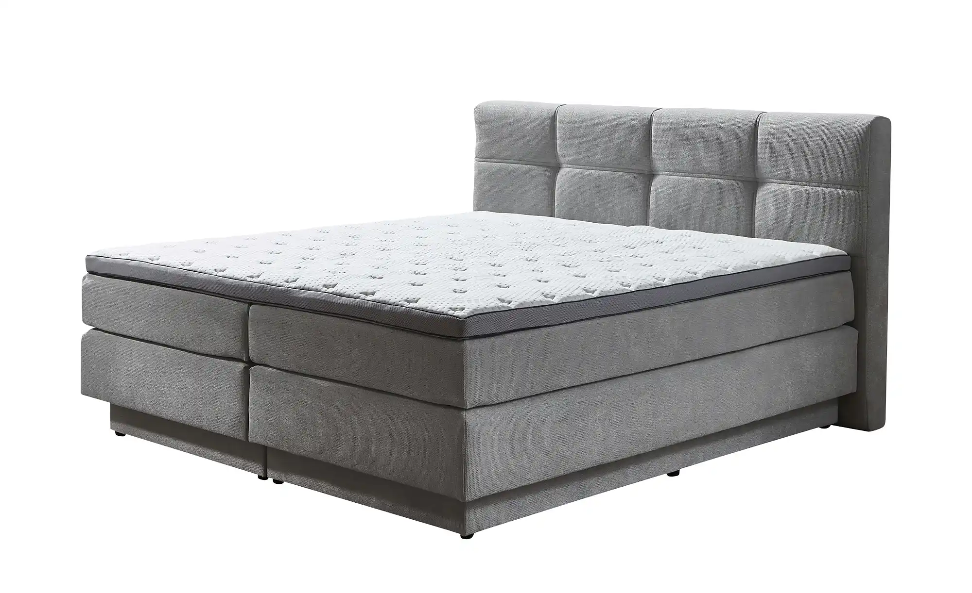 Chicago Boxspringbett mit Bettkasten & Topper Silber 3