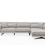 Sofa Récamiere Rechts Polyester Holz Beige 4