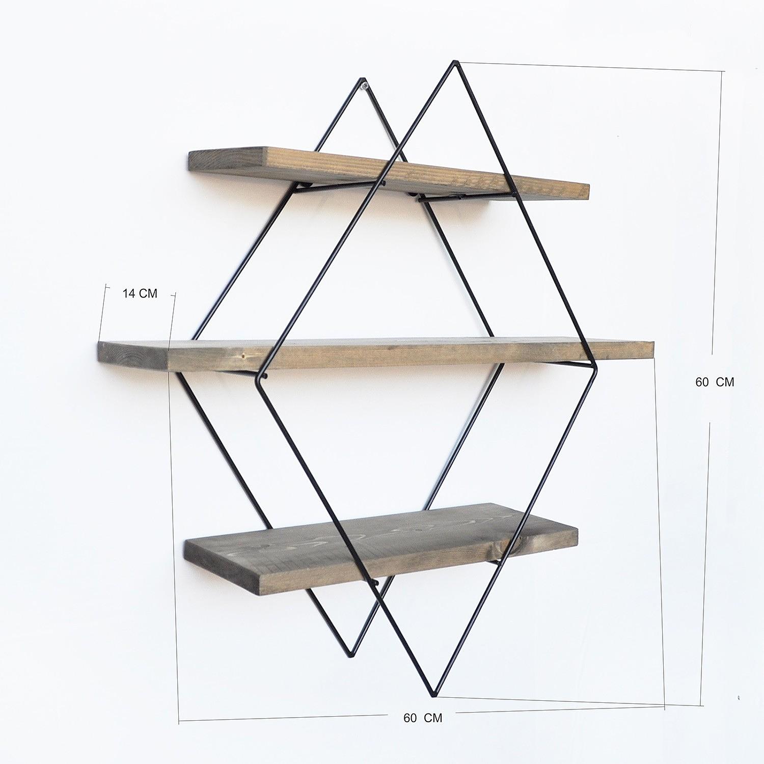 Wr007 Wooden veneer shelf Black 3