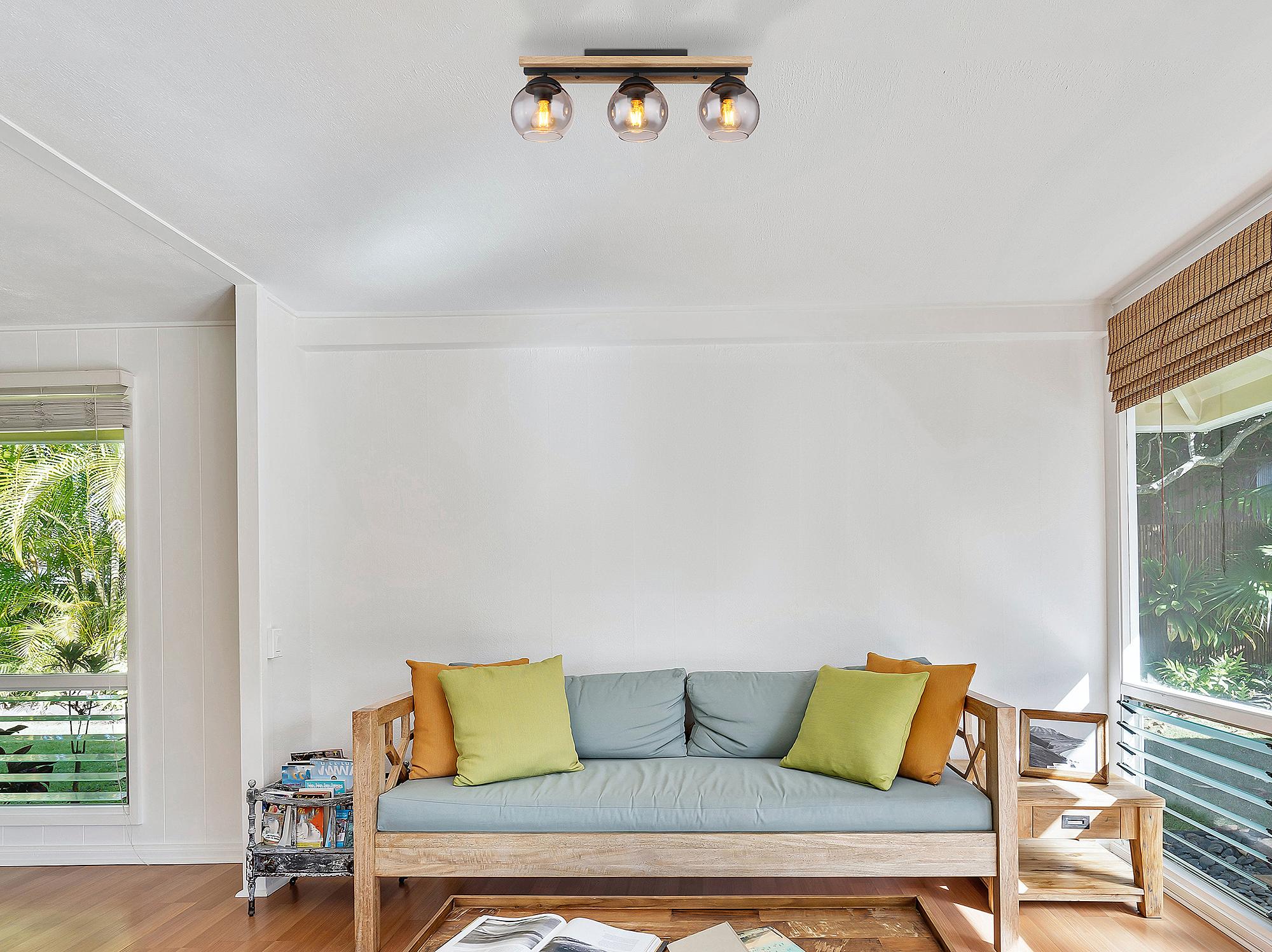 3-Flammig Conni Deckenleuchte Rauchglas  2