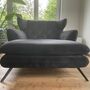 Loungesessel Samt Metall Schwarz 3