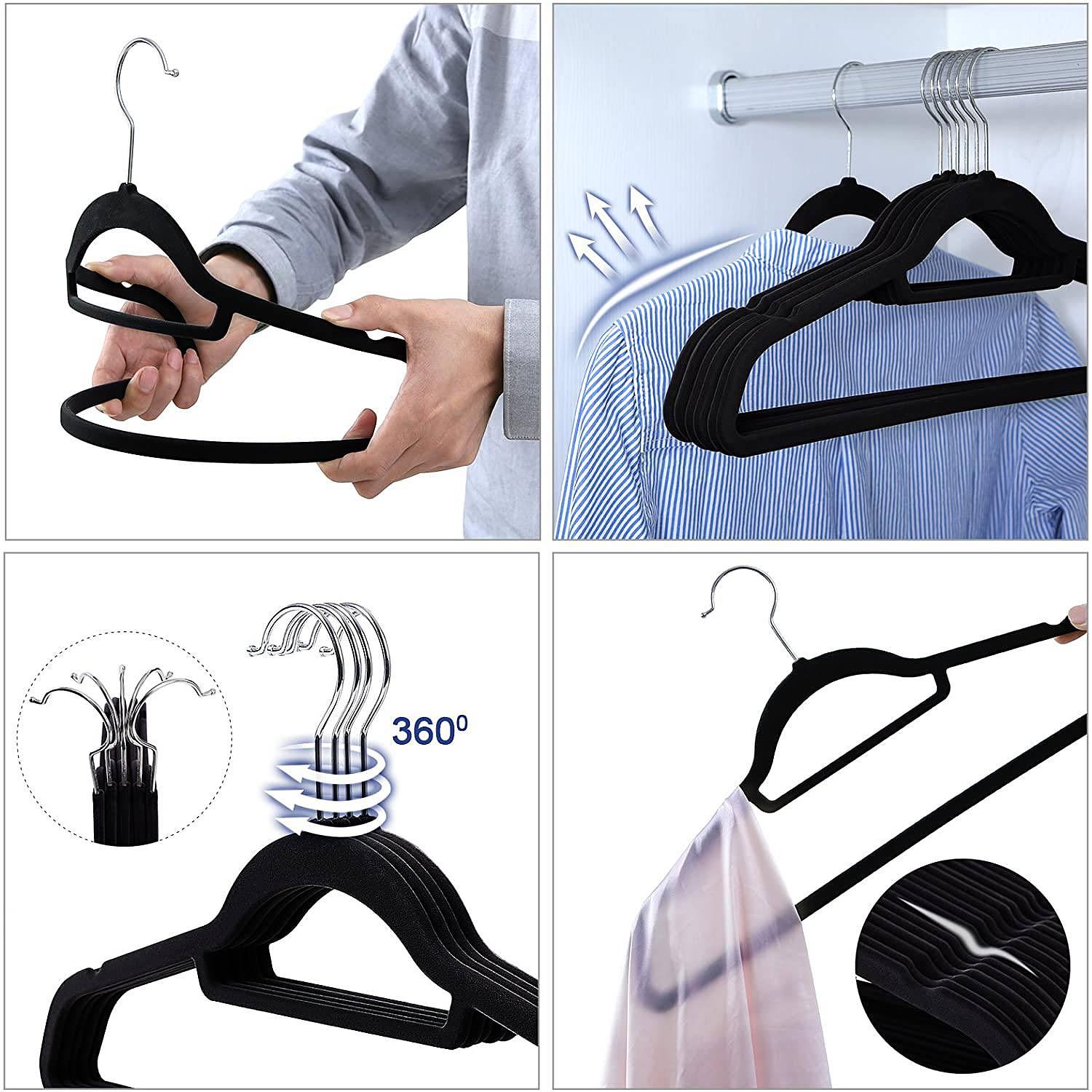 Clothes hanger Bellepierre III set of 50 plastic black silver 4