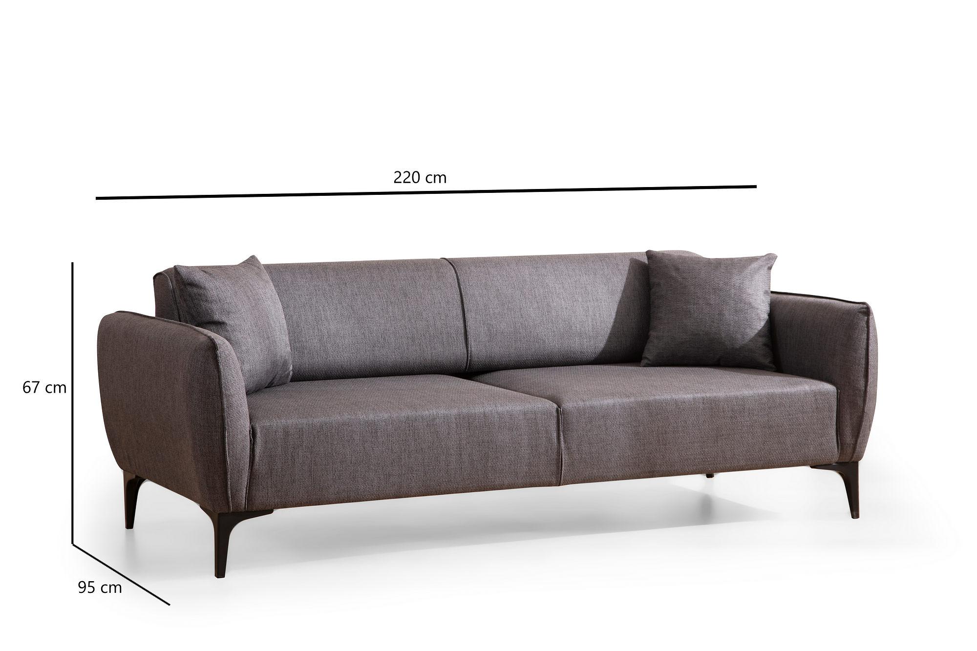 Belissimo 3-Sitzer Sofa Anthrazit 8