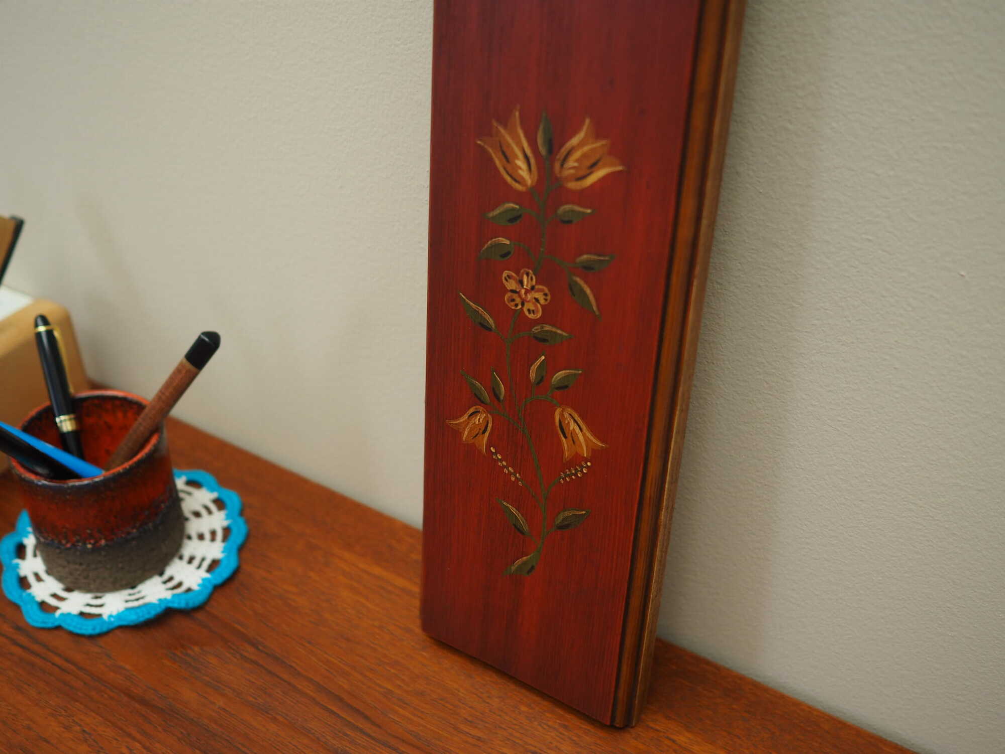 Vintage wall decoration wood brown 1970s 6