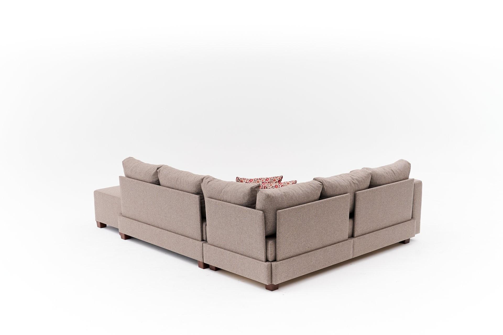 Aly Schlafsofa Récamiere Rechts Baumwolle Braun 6