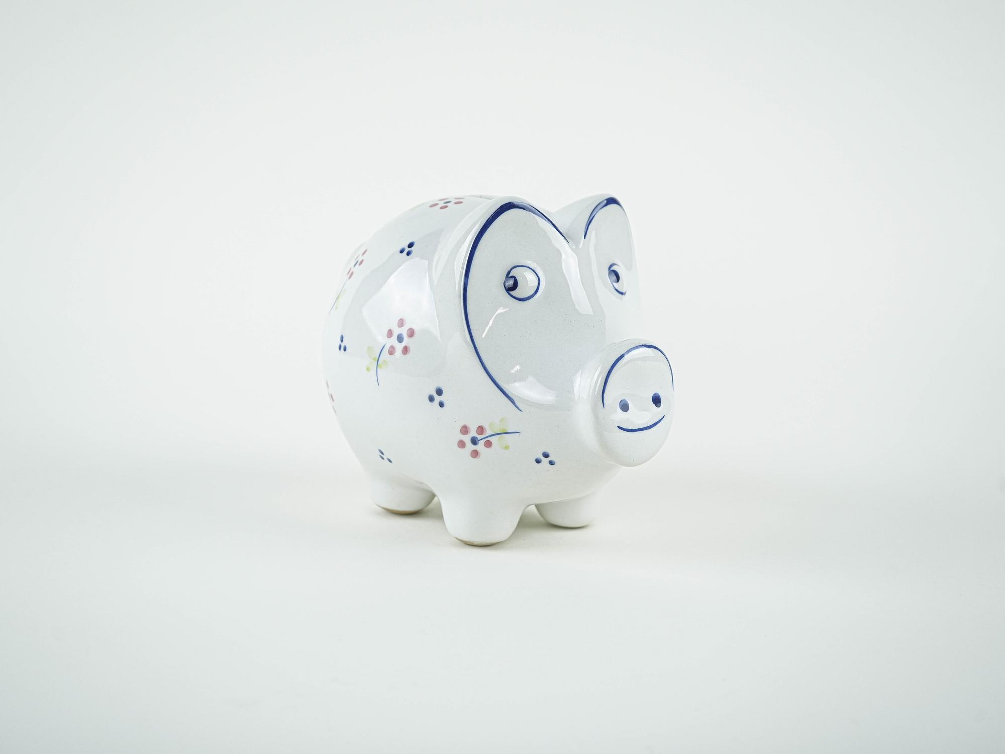 Keramik-Sparschwein 1970er Jahre 2